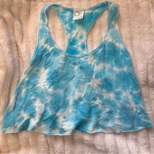 Aerie Sky Blue Tie-Dye Tank Top